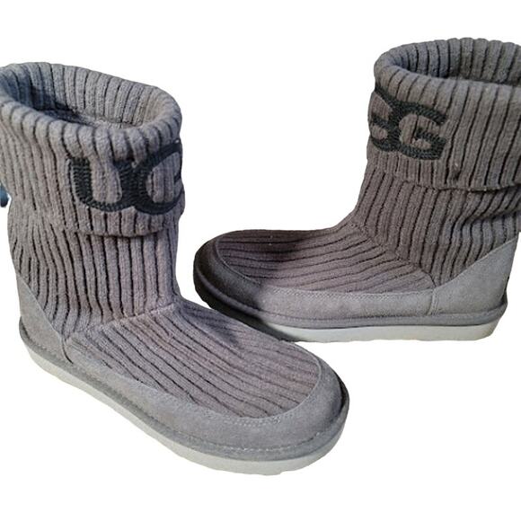 UGG- Classic knit charcoal boots- size 7 - Picture 1 of 6
